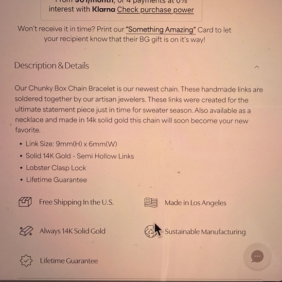 BABYGOLD Chunky Box Chain Bracelet in Gold - Picture 2 of 5